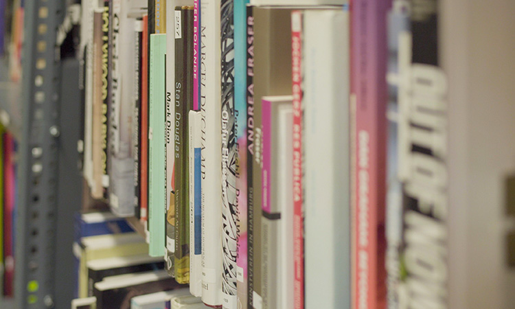 Colorful books on a shelf