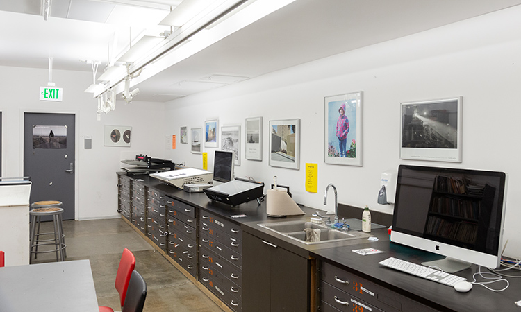 Flat files in the Photography main lab space